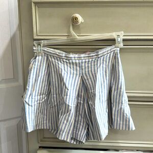 Blue and white striped shorts